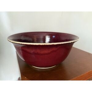 Pottery Barn Stoneware Decorative Serving Bowl Palermo Red Rustic Farmhouse‎ 12"